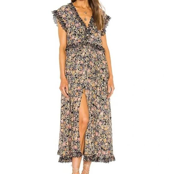 Free People Milania Flowy Midi Dress in Confetti Combo Size Small - Picture 1 of 12
